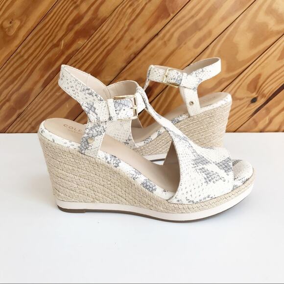 COLE HAAN Cloudfeel Espadrille Open Toe Wedge Sandals - Picture 9 of 9